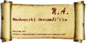 Medveczki Annamária névjegykártya
